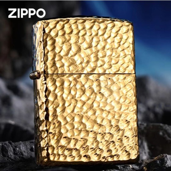 保真代购：ZIPPO 金色 陨石坑